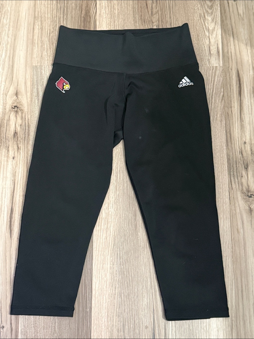 adidas Louisville Cardinals Black Athletic Capri Leggings sz S